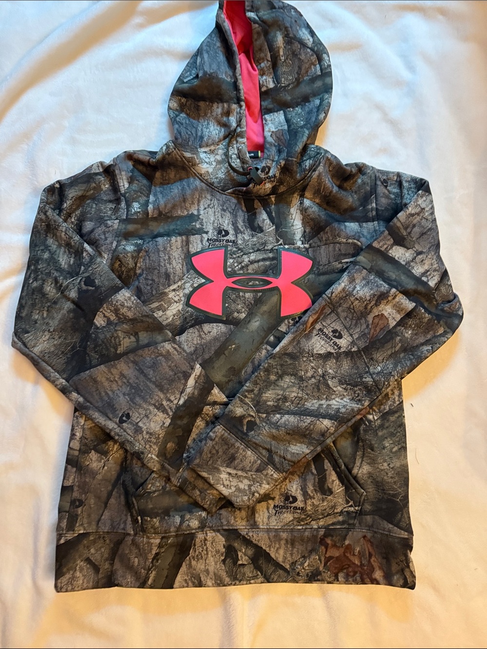 Under Armour Girls' Realtree Camo Hoodie with Pink Logo